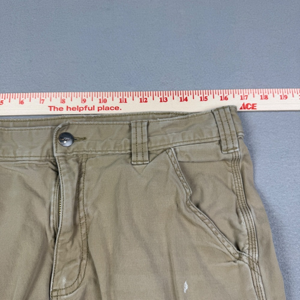 Carhartt Thrashed Relaxed Fit Rugged Flex Rigby Dungaree Tan Pants Mens 33x34 - Picture 6 of 9
